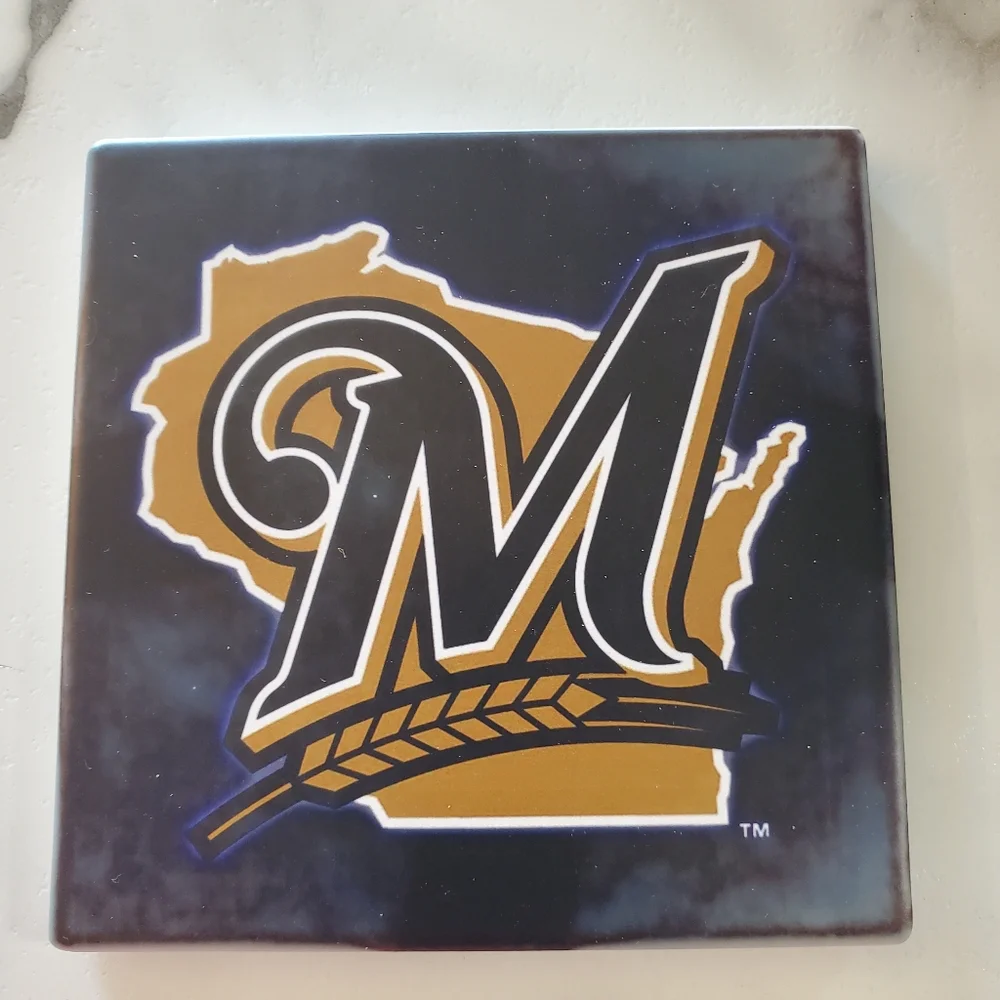 Milwaukee Brewers 4 Pack Sandstone Coasters